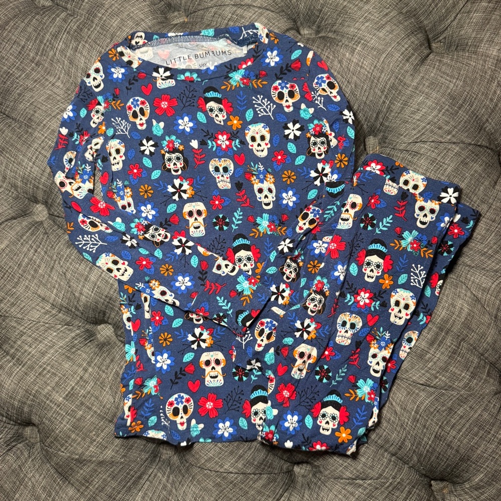Little Bum Bums Colorful Skull Print Kids Pajama Set